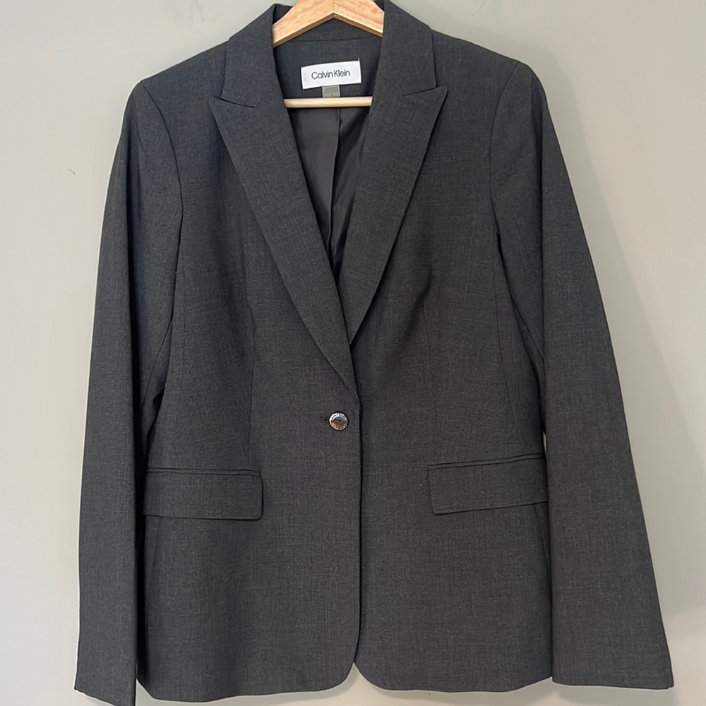 Calvin Klein - Dark Gray Blazer - Size 8 - EUC